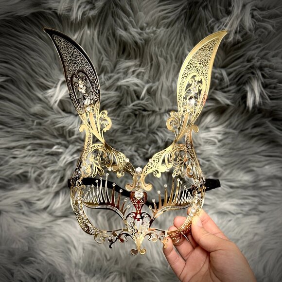 Bunny Masquerade Mask Venetian Laser Cut Rabbit Party Masks - Picture 1 of 3